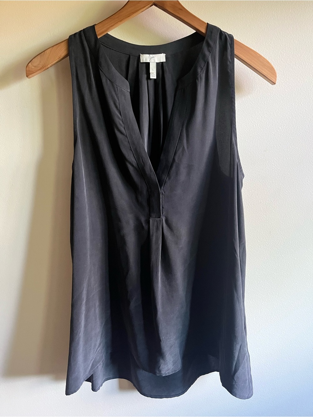 Joie Aruna Silk Sleeveless Blouse Black Caviar